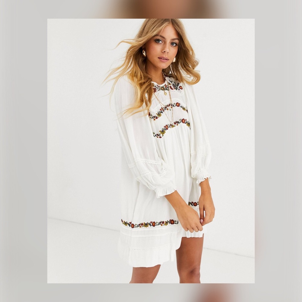 Free People Pasadena Mini Embroidered Dress